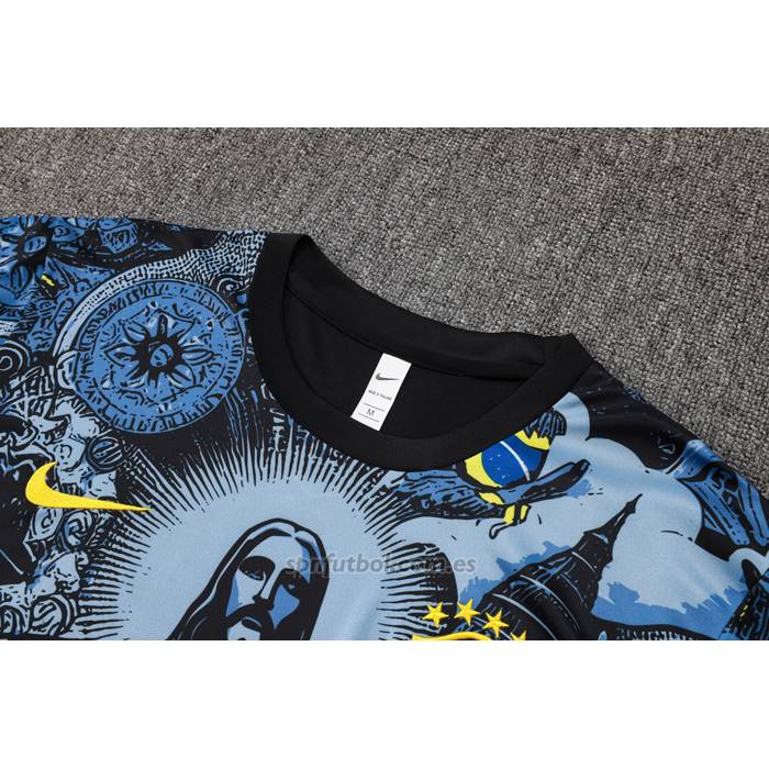 Chandal del Brasil Jesus Manga Corta 2024-2025 Azul - Pantalon Corto